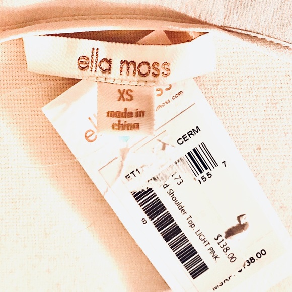 Ella Moss Light Pink Cold Shoulder Modal/Silk Top - Picture 4 of 8